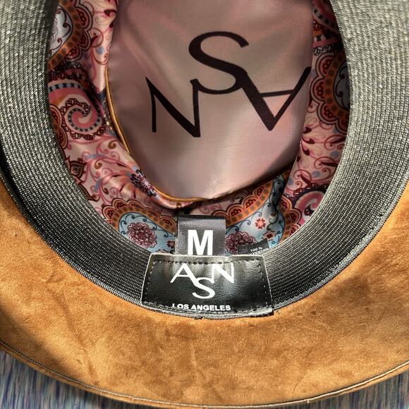 ASN Hat Deep Rust Fall Winter Fedora Hat Vegan Velour Wide Brim Medium 58cm $83 main image 9
